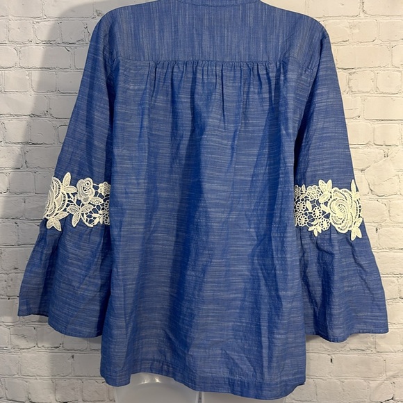 Loft beautiful cotton blouse with lace - Picture 5 of 7